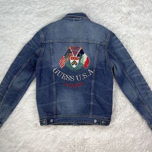 Guess Denim Jacket Guess USA California Patches Blue Dillon‎ Embroidered Men’s S